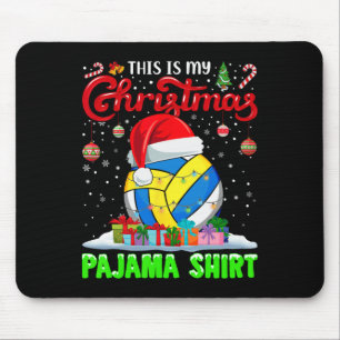 Volleyball Ball Santa Hat Christmas Lights Funny S Mouse Pad