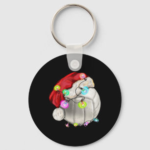 Volleyball Ball With Santa Hat Christmas Kid Boys Key Ring