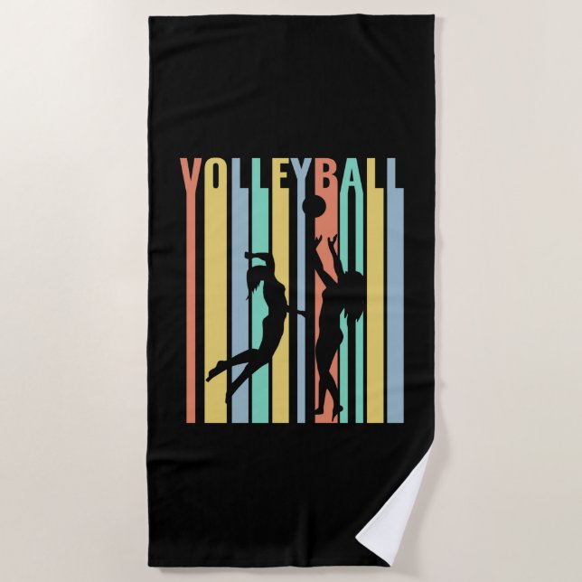 Volleyball  Beachvolleyball Retro  Beach Towel (Front)