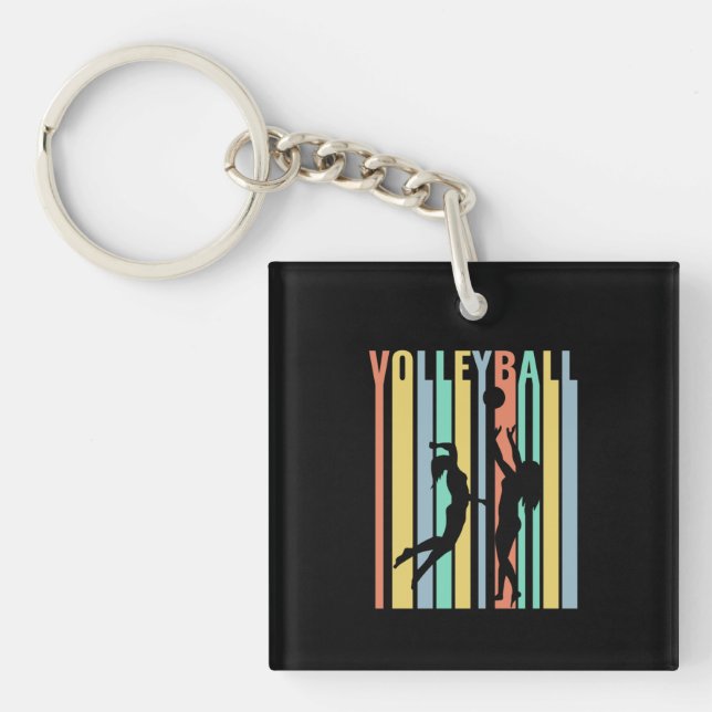 Volleyball  Beachvolleyball Retro Key Ring (Front)