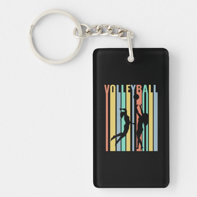 Volleyball  Beachvolleyball Retro Key Ring (Front)