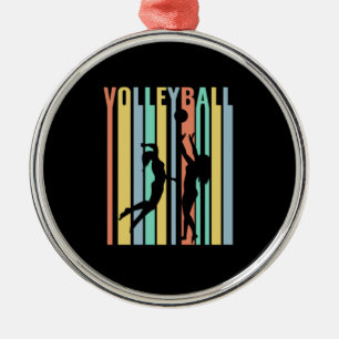 Volleyball  Beachvolleyball Retro  Metal Ornament