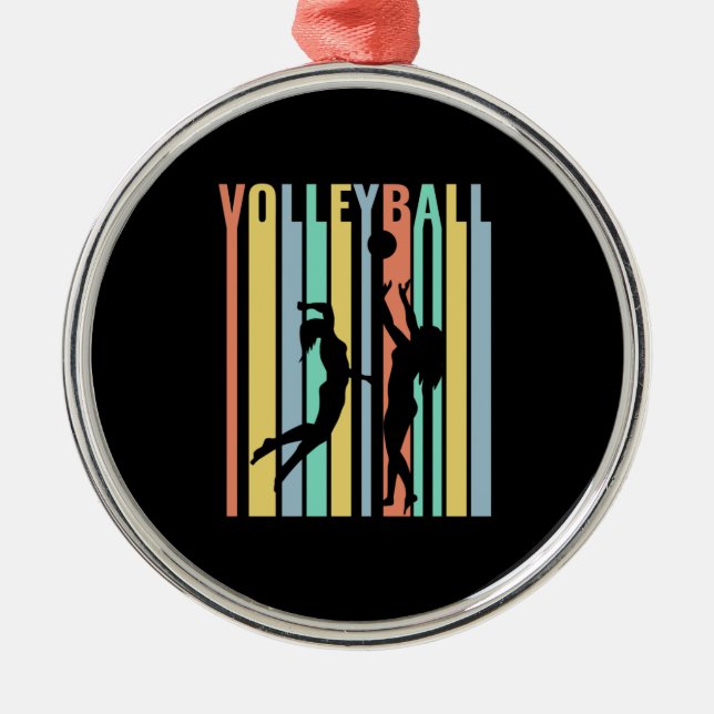 Volleyball  Beachvolleyball Retro  Metal Ornament (Front)