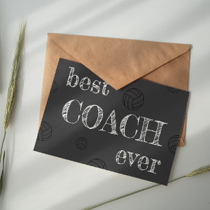 Volleyball Best Coach Ever Chalkboard Thank You Card