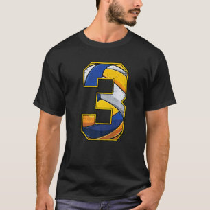 Volleyball Birthday Boy Girl Three 3 Year Old Thir T-Shirt