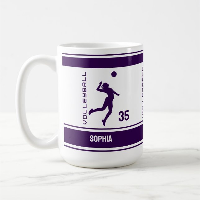 Volleyball Birthday Gift, Volleyball Girl Player Coffee Mug (Left)
