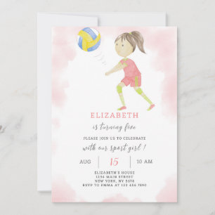 Volleyball Birthday Invitation