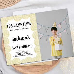 Volleyball Birthday Invitation with Photo