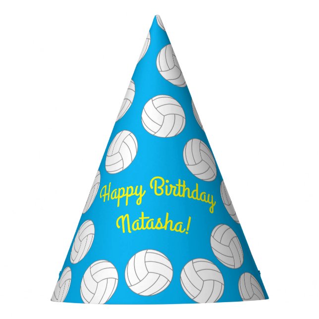 Volleyball Birthday Party Hat (Front)