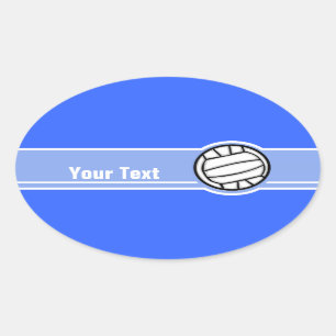 Volleyball; Blue Oval Sticker