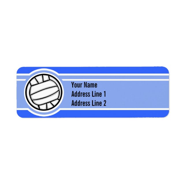 Volleyball; Blue Return Address Label (Front)