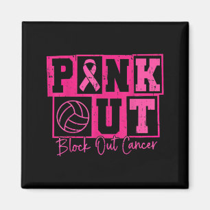 Volleyball Breast Cancer Awareness Block Out Magnet