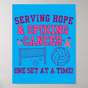 Volleyball Breast Cancer Awareness Srt Poster