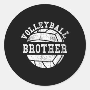 Volleyball Brother For Men And Kids  Classic Round Sticker