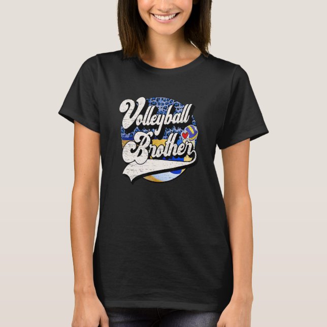 Volleyball Brother Vintage Volleyball Family Match T-Shirt (Front)