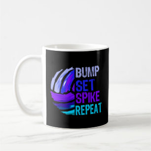 Volleyball Bump Set Spike Repeat Blue Purple N Coffee Mug