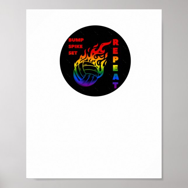 Volleyball Bump Spike Set Repeat  Poster (Front)