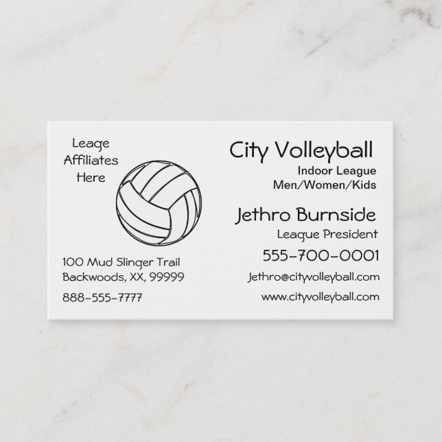 Volleyball Business Card (Front)
