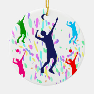 VOLLEYBALL CERAMIC TREE DECORATION