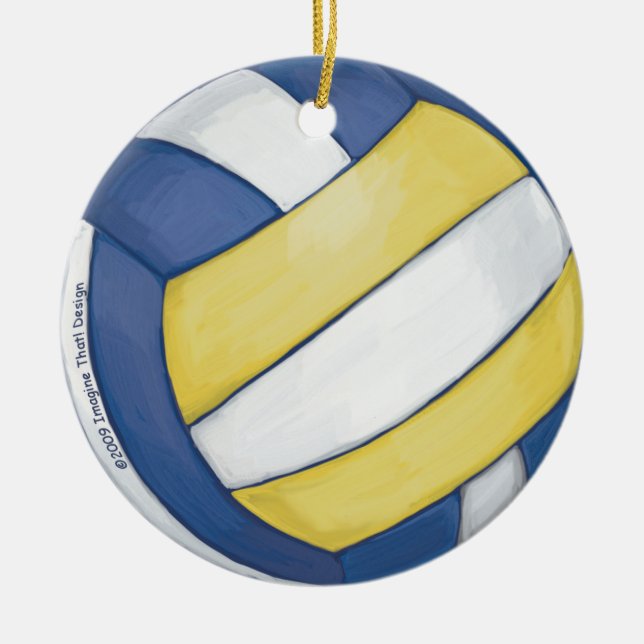 Volleyball Ceramic Tree Decoration (Front)