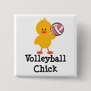 Volleyball Chick Button