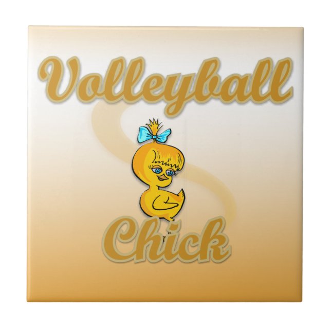 Volleyball  Chick Ceramic Tile (Front)