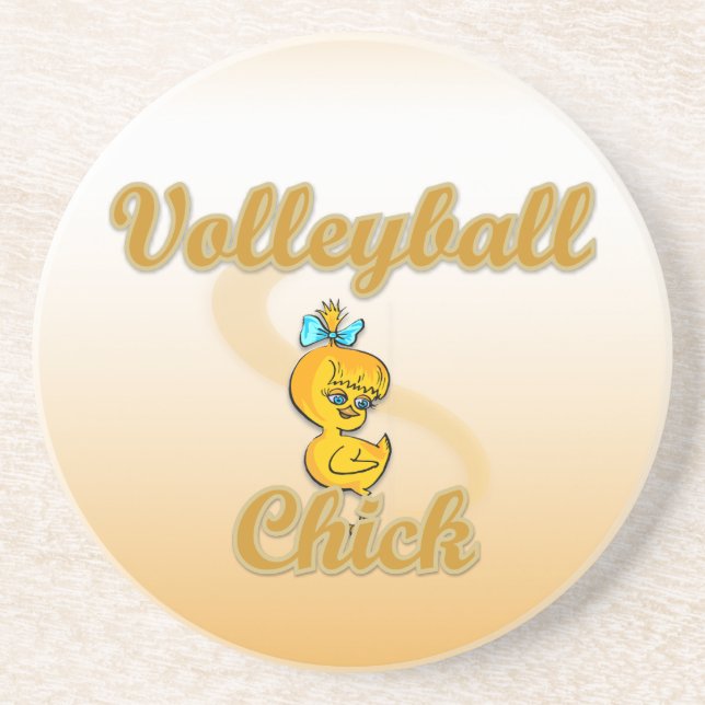 Volleyball  Chick Coaster (Front)
