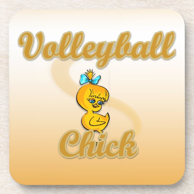 Volleyball  Chick Coaster (Front)