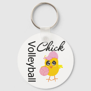 Volleyball Chick Key Ring