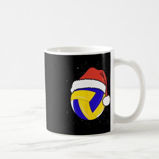 Volleyball Christmas Ball Santa Claus Hat Xmas Spo Coffee Mug (Right)