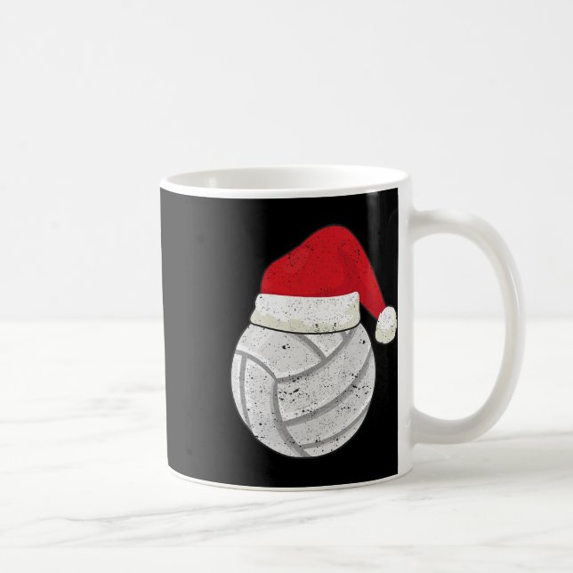 Volleyball Christmas Ball Santa Claus Hat Xmas Spo Coffee Mug (Right)