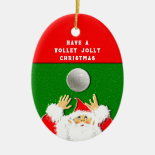 Volleyball Christmas Ceramic Ornament
