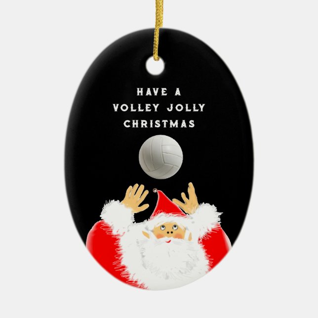 volleyball Christmas Ceramic Ornament (Front)
