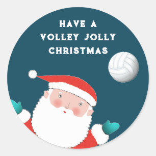 Volleyball Christmas Classic Round Sticker