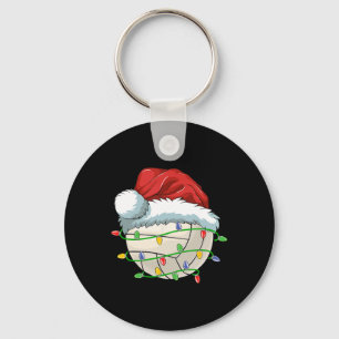 Volleyball Christmas Funny Sant Xmas Lights Volley Key Ring
