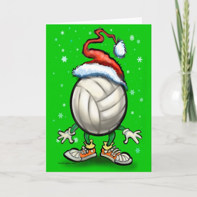 Volleyball Christmas Holiday Card (Front)