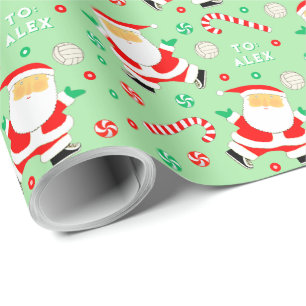 Volleyball Christmas Holiday Gift Wrapping Paper