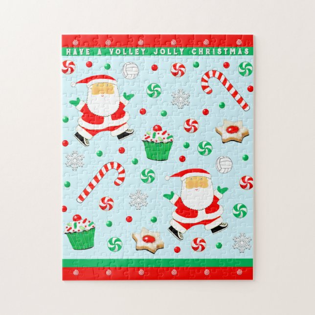 Volleyball Christmas Holiday Jigsaw Puzzle (Vertical)