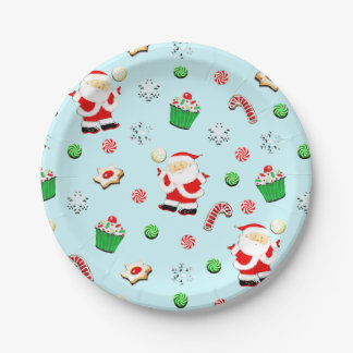 Volleyball Christmas Holiday Paper Plate