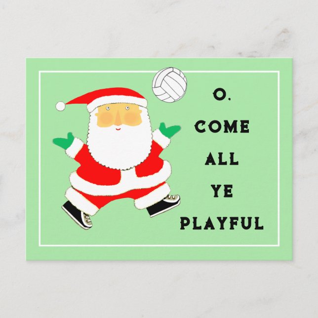 Volleyball Christmas Holiday Postcard (Front)