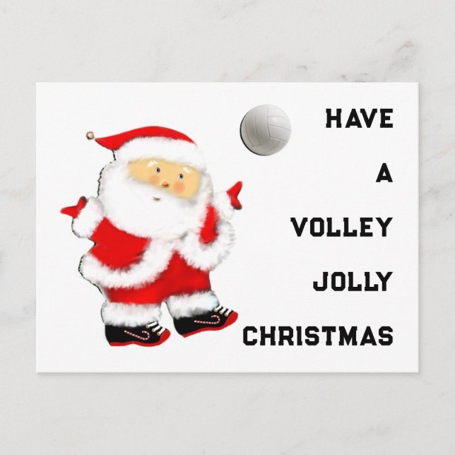 Volleyball Christmas Holiday Postcard (Front)