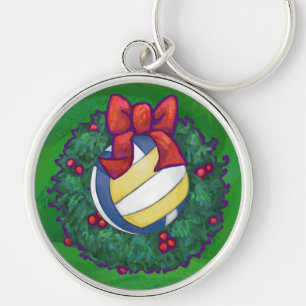 Volleyball Christmas Key Ring