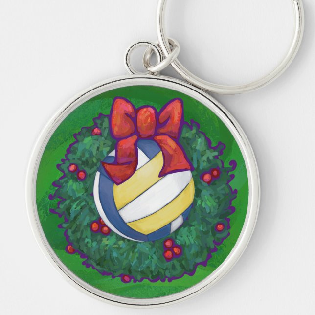 Volleyball Christmas Key Ring (Front)