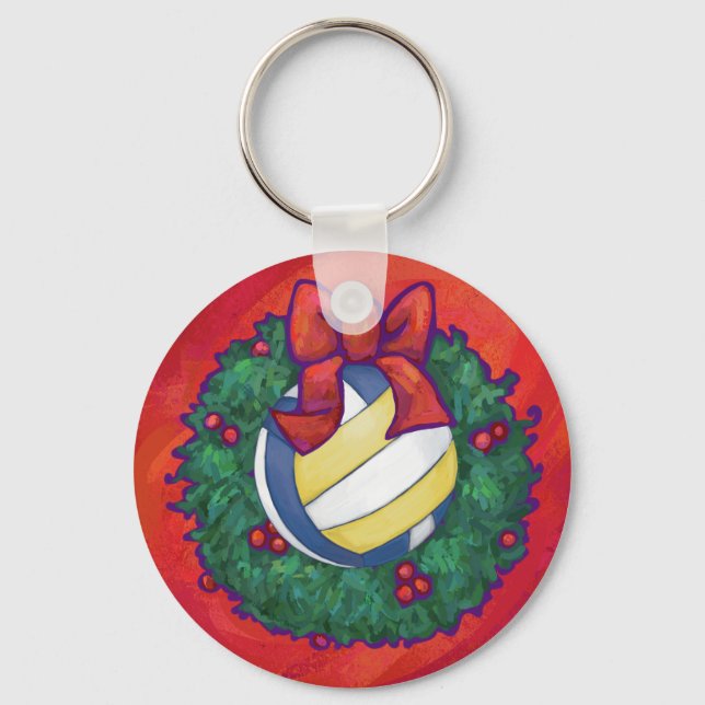 Volleyball Christmas Key Ring (Front)