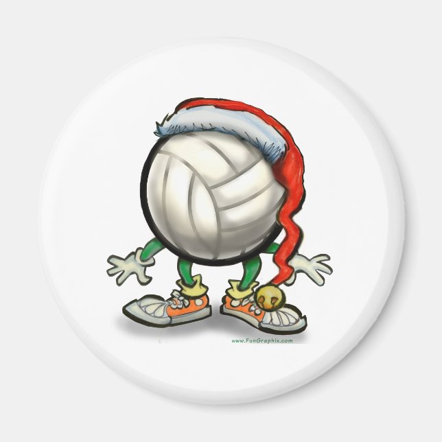 Volleyball Christmas Magnet (Front)