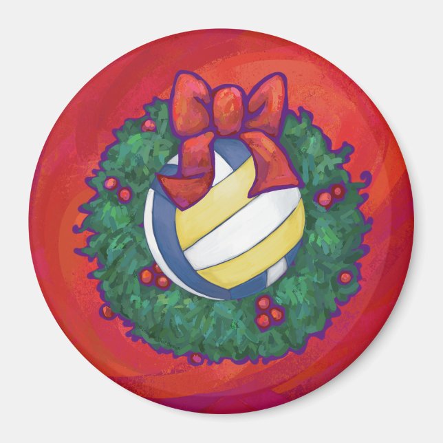 Volleyball Christmas Magnet (Front)