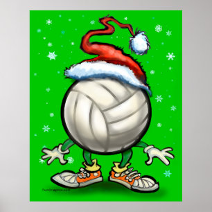 Volleyball Christmas Poster