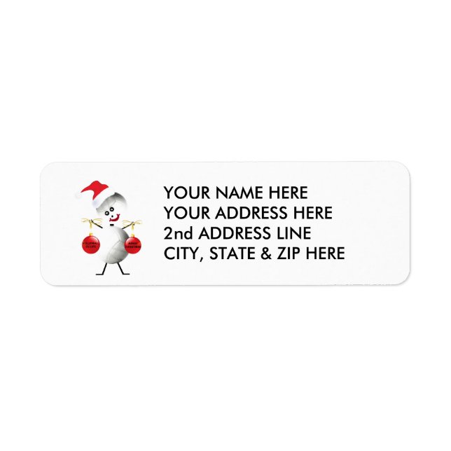 Volleyball Christmas Return Address Label (Front)