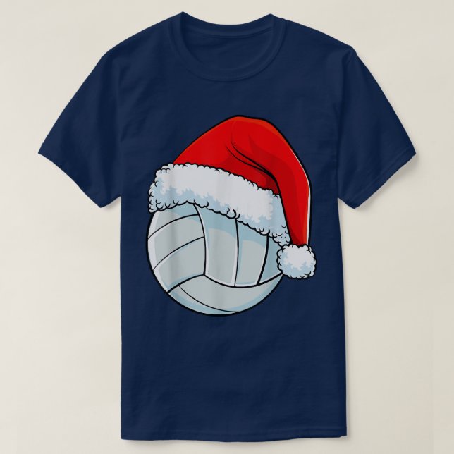Volleyball Christmas Santa Hat Ball Men Women Kids T-Shirt (Design Front)