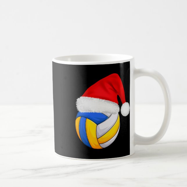 Volleyball Christmas Santa Hat Funny Santa Xmas Ap Coffee Mug (Right)